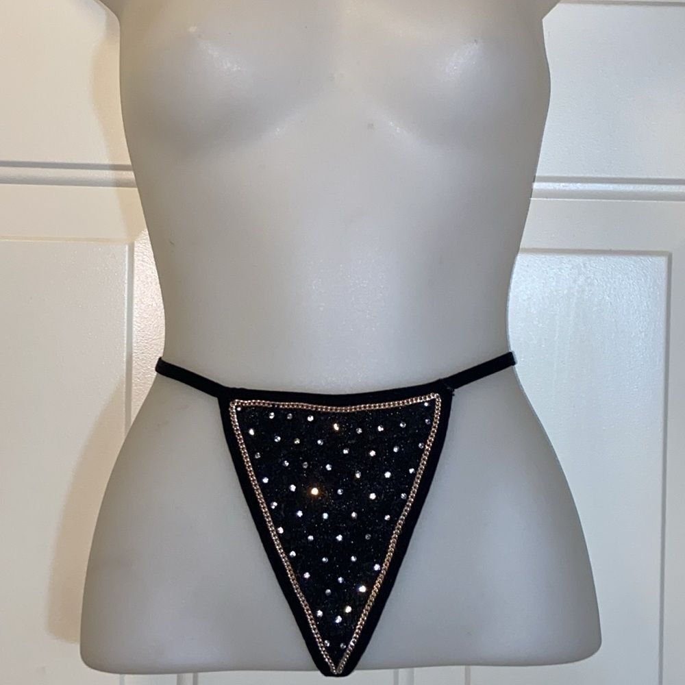 Sexy Lingerie Exotic Dance Wear Rhinestone & Sequin Panty Sz Approx,S Used